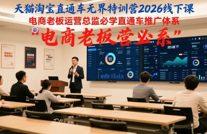 天猫淘宝直通车无界特训营2026线下课，电商老板运营总监必学直通车推广体系