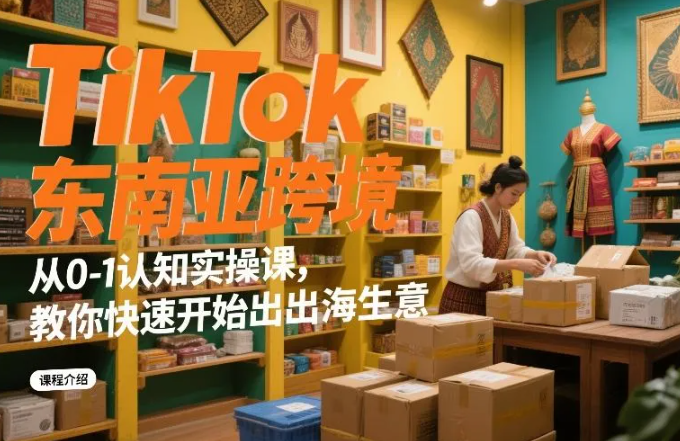 TikTok东南亚跨境从0-1认知实操课，教你快速开始出海生意